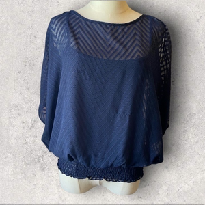 BCX — Women’s Open Arm Design‎ Navy Blouse